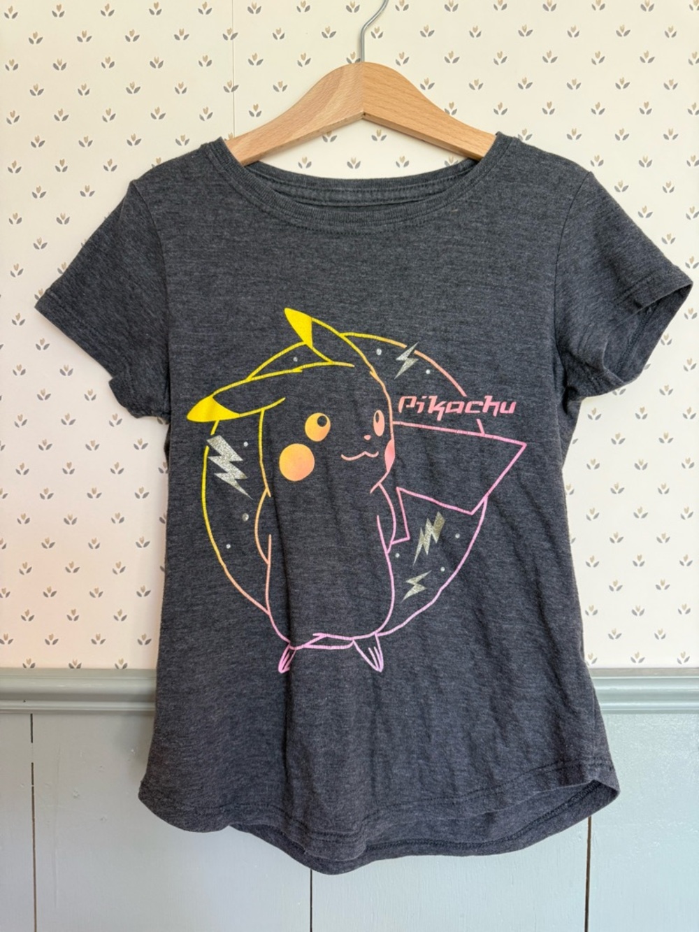 Pokemon Pikachu Charcoal Gray Tee